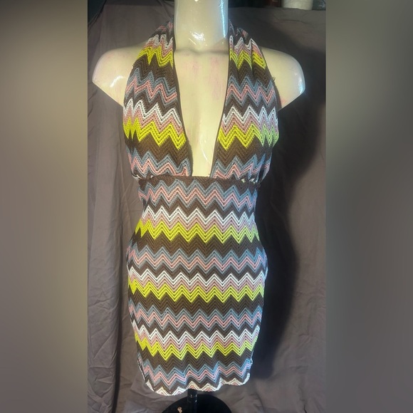 Almost Famous Dresses & Skirts - Almost Famous Brown and White Knit Halter Dress